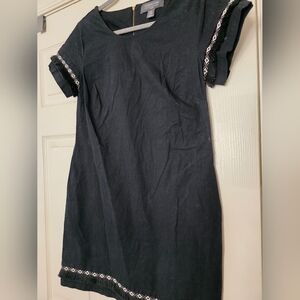 COERCION black stretchy short sleeve mini above knee dress Size 4 Boho Embroider